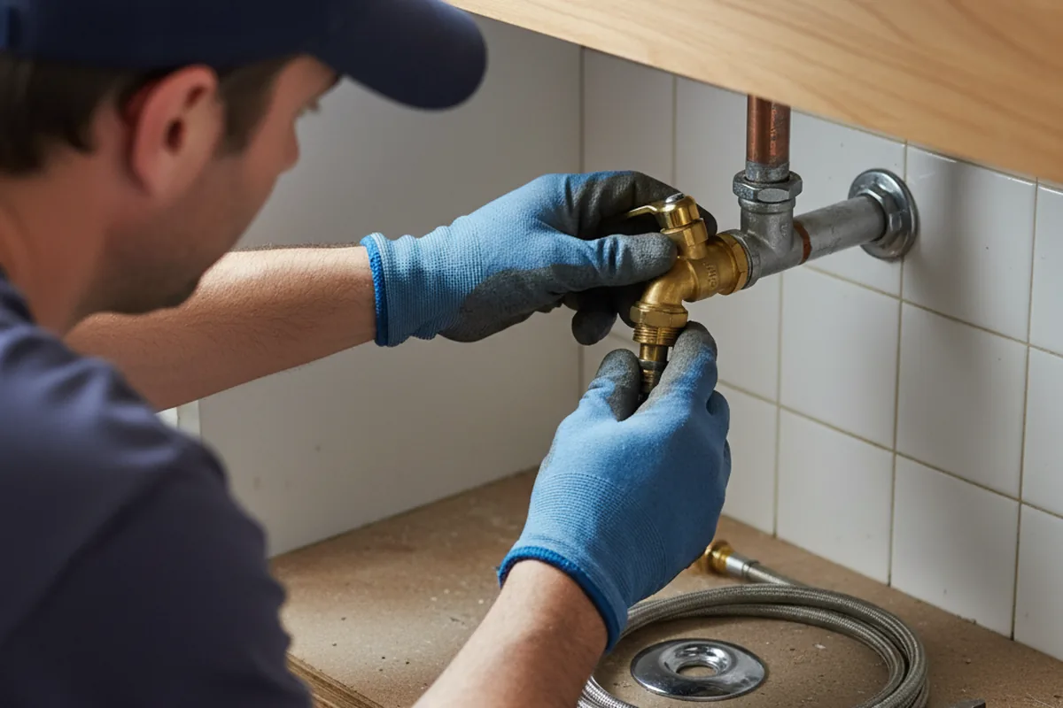 Shutoff valve and fitting work during Faucet and Fixture Repair in Jaffrey